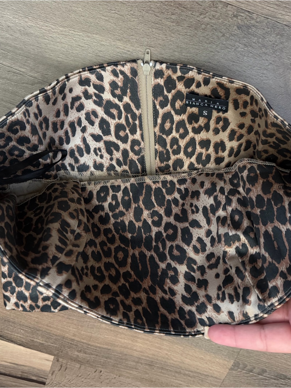 Vintage Maria Bianca Nero Strapless Leopard Print Bustier Top - Sz Small - Picture 6 of 10